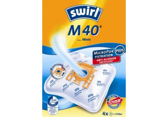 Swirl M 40 Staubsaugerbeutel Filtertüten MicroPor - Inhalt 4 Stück + 1 Filter 