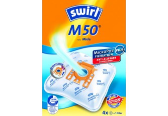 Swirl M 50 Staubsaugerbeutel Filtertüten MicroPor - Inhalt 4 Stück + 1 Filter 