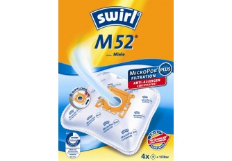 Swirl M 52 Staubsaugerbeutel Filtertüten MicroPor - Inhalt 4 Stück + 1 Filter 