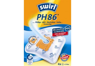 Swirl PH 86 Staubsaugerbeutel Filtertüten MicroPor - Inhalt 4 Stück + 1 Filter 