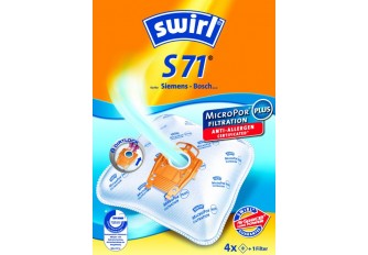 Swirl S 71 Staubsaugerbeutel Filtertüten MicroPor - Inhalt 4 Stück + 1 Filter 
