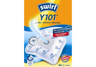 Swirl Y 101 Staubsaugerbeutel Filtertüten MicroPor - Inhalt 4 Stück + 1 Filter 