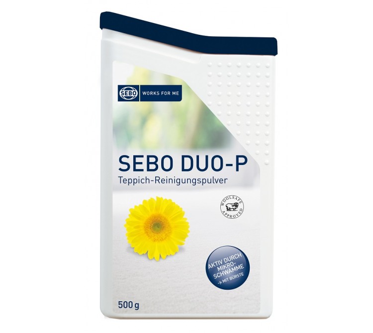 SEBO duo-P Clean-Box Reinigungspulver Teppichpulver 500 Gramm mit Handbürste
