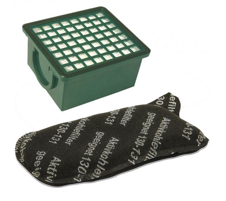 Hepa Filter + Aktivkohlefilter Set geeignet für Vorwerk Kobold VK 130 und VK 131