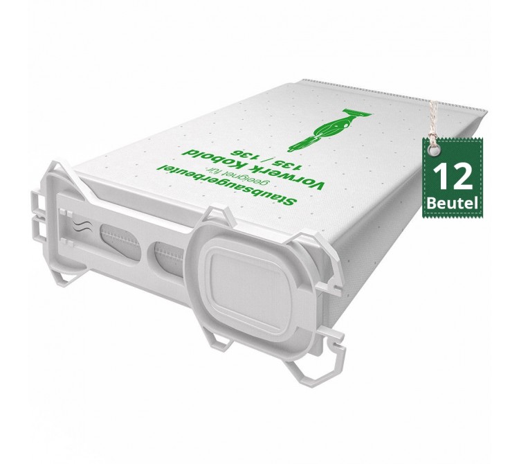 12 Vlies Staubsaugerbeutel Filtertüten geeignet für Vorwerk Kobold VK 135 und VK 136