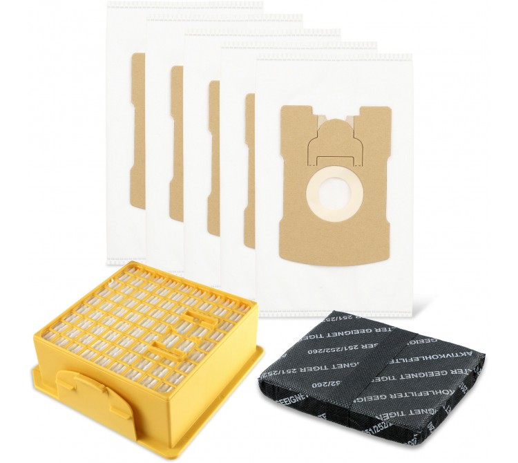 Staubsaugerbeutel Filtertüten Microvlies mit Filter-Set passend für Vorwerk Tiger 260