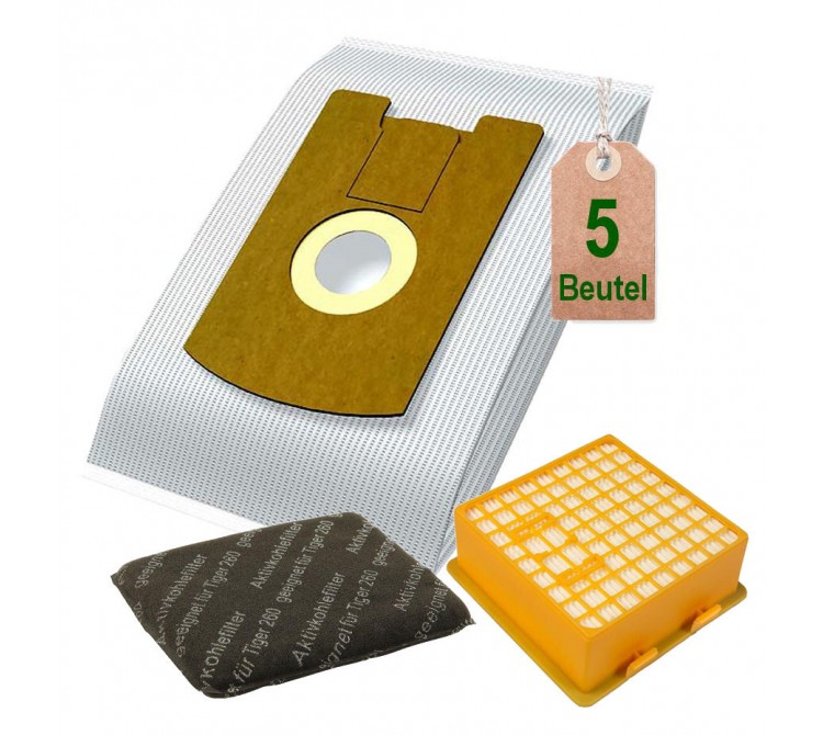 Staubsaugerbeutel Filtertüten Microvlies und Filter Set geeignet für Vorwerk Tiger 260 