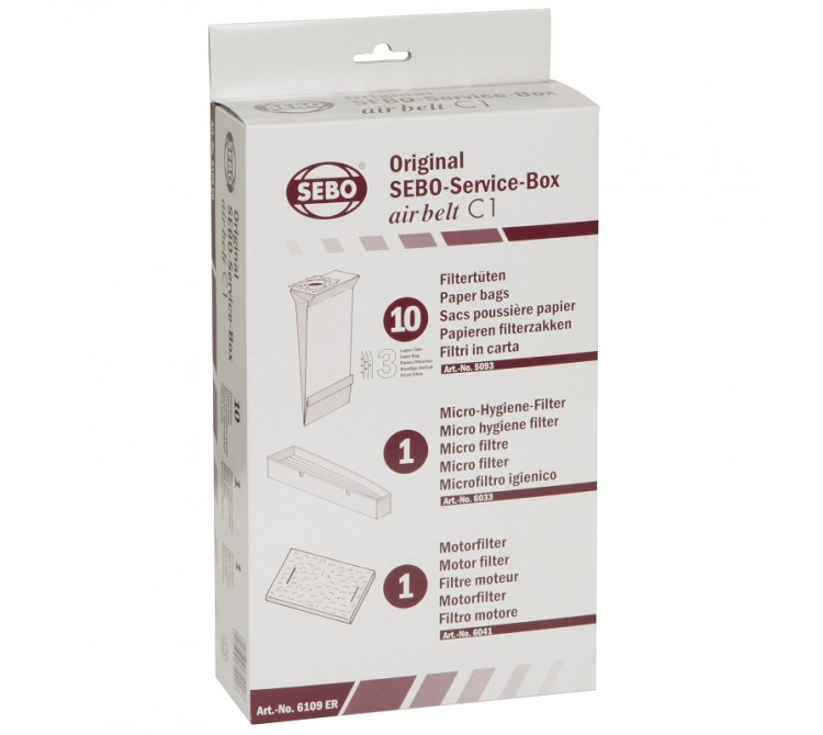 Servicebox Sebo C / X airbelt. Stofzuigerzakken filters