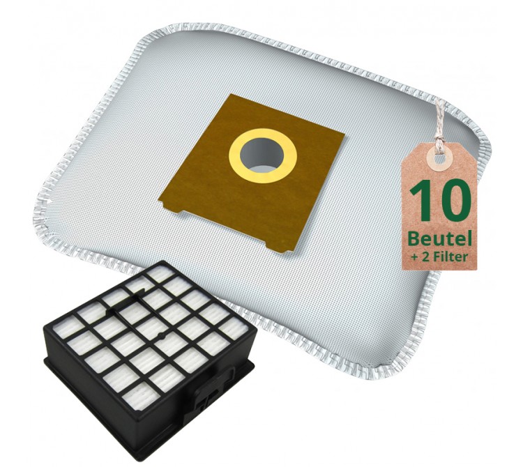 10 Staubsaugerbeutel Filtertüten + Hepa Filter geeignet für Bosch Siemens uva.