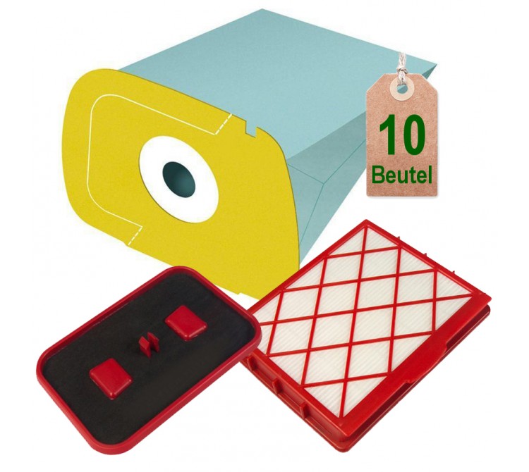 10 Staubsaugerbeutel Filtertüten Hepa und Motorschutzfilter geeignet für Lux D820 Lux 1