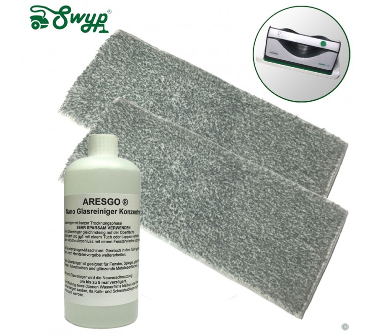 2 Reinigungstücher und Nano Glasreiniger passend für Vorwerk Kobold VG100 MF100
