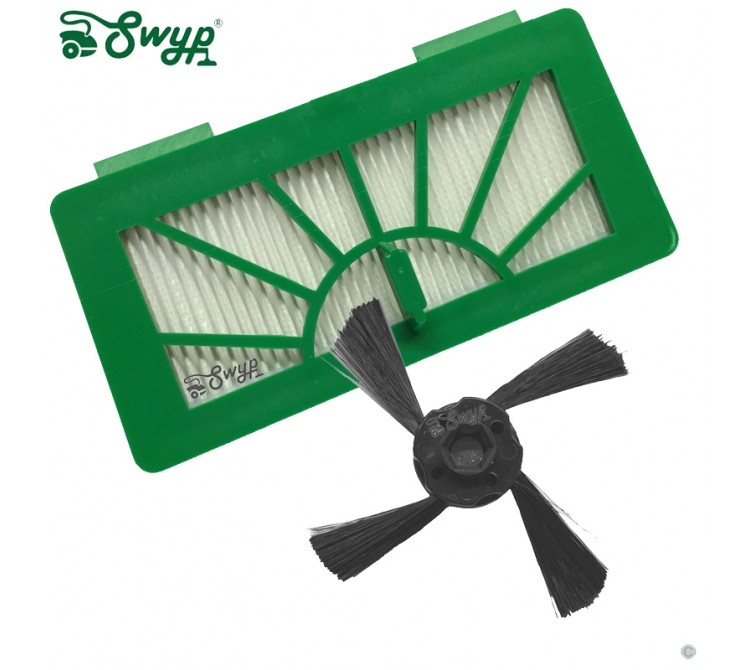 1 HEPA Allergie Filter und 1 Seitenbürsten passend für Vorwerk Kobold VR100 und  Neato XV Serie