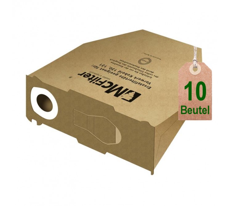 10 Staubsaugerbeutel Filtertüten geeignet für Vorwerk Kobold VK 130 und VK 131