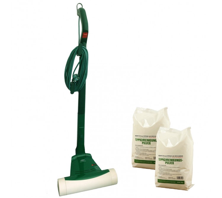 Vorwerk Teppichfrischer TF 733 mit Stiel und Teppichpulver 1000 Gramm