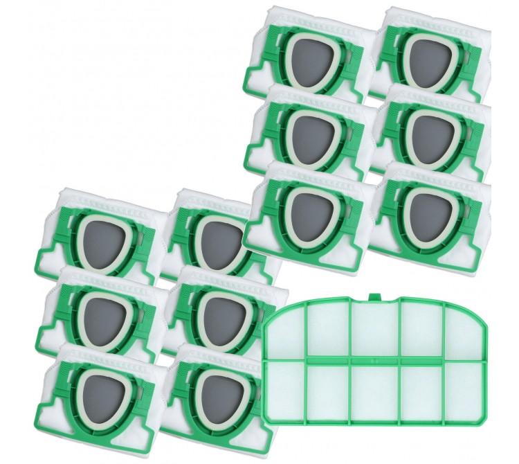 12 Staubsaugerbeutel 1 Filter passend für Vorwerk Kobold VK200 FP200 Filtertüten
