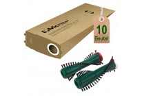 10 Staubsaugerbeutel Filtertüten + BÜRSTEN ET340 für Vorwerk Kobold VK 118 - 122