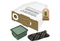 6 Vlies Staubsaugerbeutel und Filter geeignet für Vorwerk Kobold VK 130 und VK 131