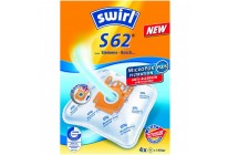 Swirl S 62 Staubsaugerbeutel Filtertüten MicroPor - Inhalt 4 Stück + 1 Filter 