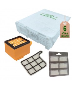 Staubsaugerbeutel + Filterset + Chips geeignet für Vorwerk Kobold VK 135 und VK 136 