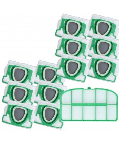 12 Staubsaugerbeutel 1 Filter passend für Vorwerk Kobold VK200 FP200 Filtertüten
