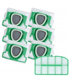 6 Staubsaugerbeutel Filtertüten und 1 Filter passend für Vorwerk Kobold VK 200 FP200